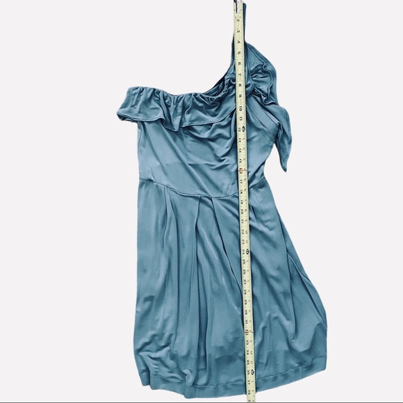 See By Chloe Blue Ruffle One Shoulder Dress Size 8 - Picture 8 of 13